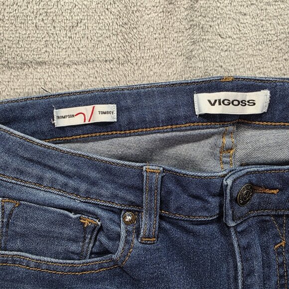 Vigoss Jeans Womens 28 Blue Thompson Tomboy Skinny Mid Rise Zip Fly Denim Faded - Picture 4 of 9